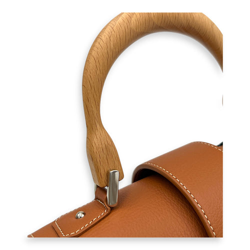 Saigon Souple Top Handle Bag Black in Coated Canvas, Silver hardware