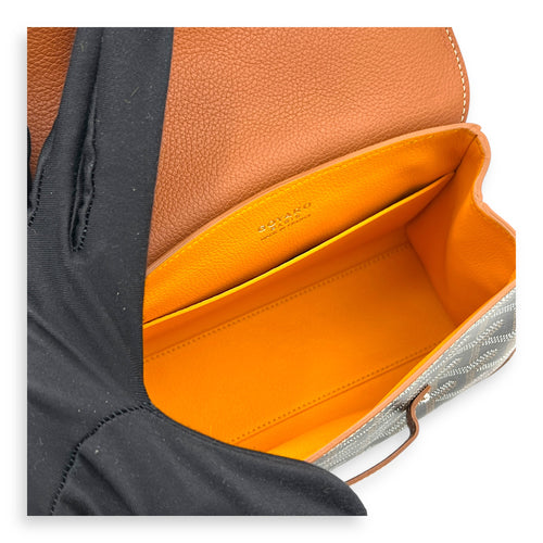 Saigon Souple Top Handle Bag Black in Coated Canvas, Silver hardware