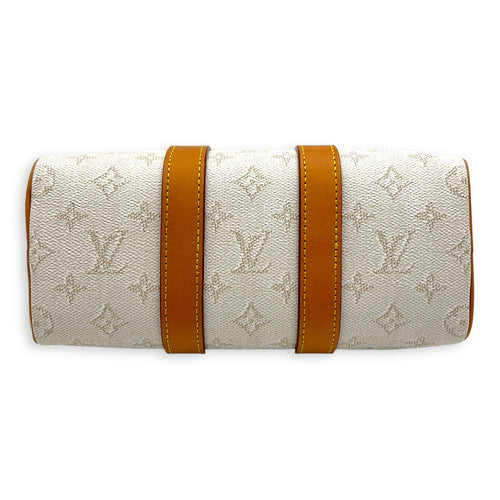 Heritage Keepall 25 Beige Top Handle Bag in Coated Canvas, Gold hardware