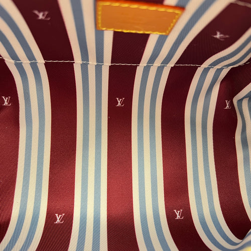 Heritage Keepall 25 Beige Top Handle Bag in Coated Canvas, Gold hardware