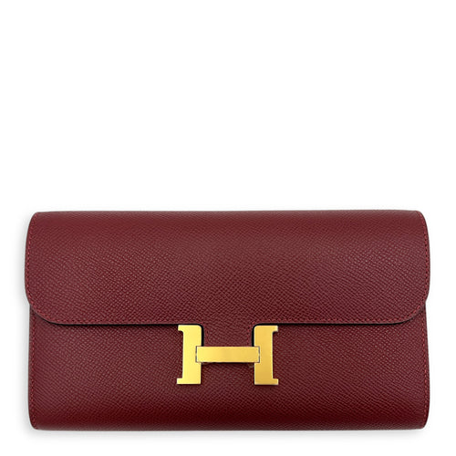 Constance To Go  Rouge H in Epsom, Gold hardware
