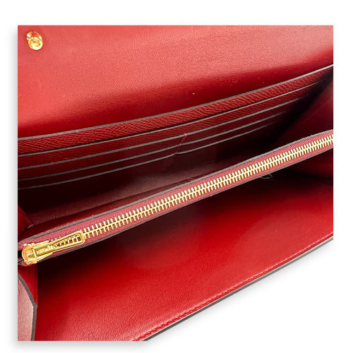 Constance To Go  Rouge H in Epsom, Gold hardware