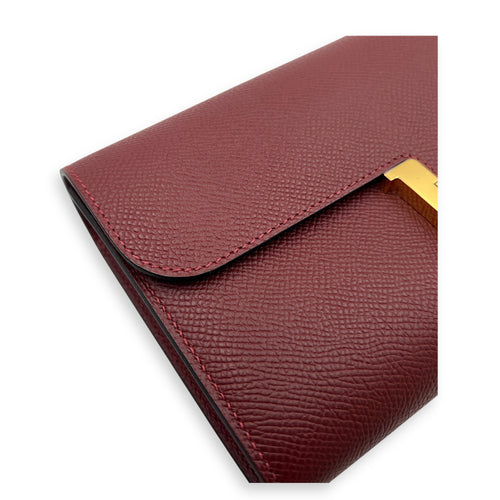 Constance To Go  Rouge H in Epsom, Gold hardware