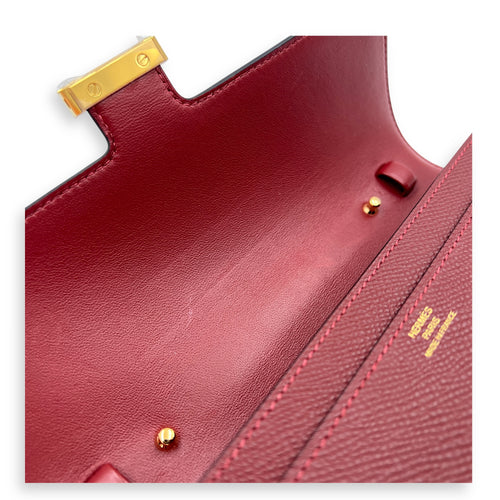 Constance To Go  Rouge H in Epsom, Gold hardware