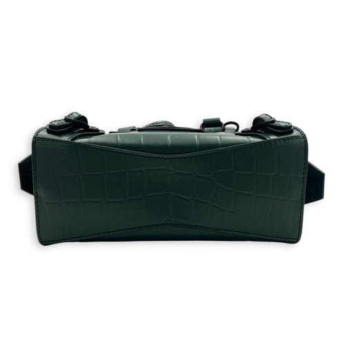 Neo Classic Top Handle Bag Green in Crocodile Embossed Calfskin, Black hardware