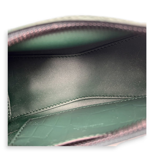 Neo Classic Top Handle Bag Green in Crocodile Embossed Calfskin, Black hardware