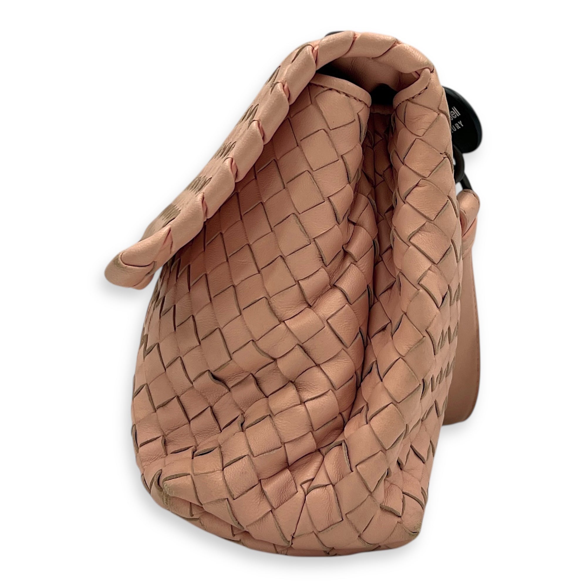 NA Shoulder Bag Beige in Calfskin, Gunmetal hardware