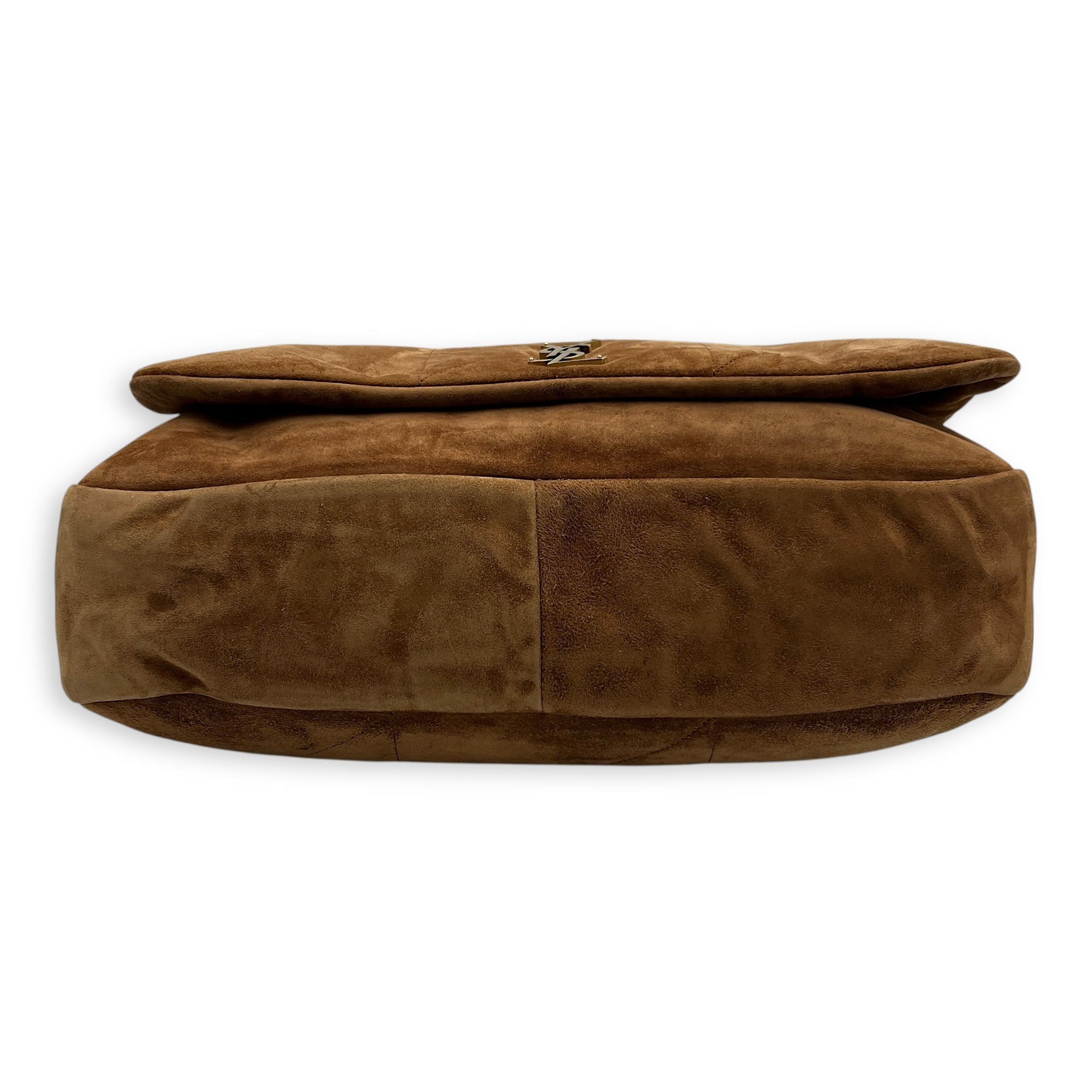 Jamie 4.3 Brown Shoulder Bag in Suede Leather, Gold hardware