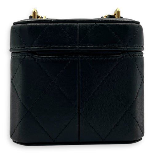 23A Clutch with Chain Black Vanity Bag in Lambskin, Gold hardware