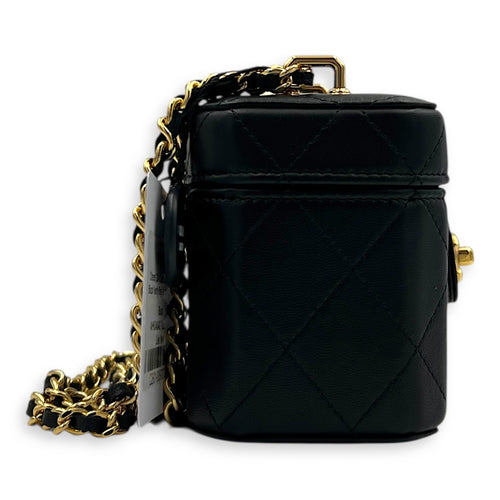 23A Clutch with Chain Black Vanity Bag in Lambskin, Gold hardware