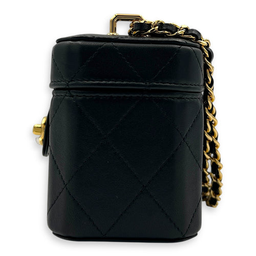 23A Clutch with Chain Black Vanity Bag in Lambskin, Gold hardware