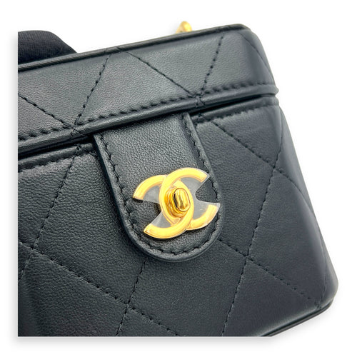 23A Clutch with Chain Black Vanity Bag in Lambskin, Gold hardware