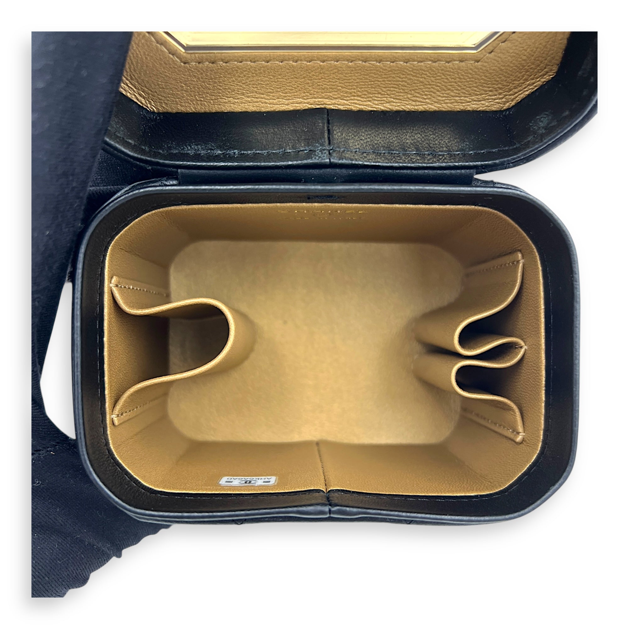 23A Clutch with Chain Black Vanity Bag in Lambskin, Gold hardware
