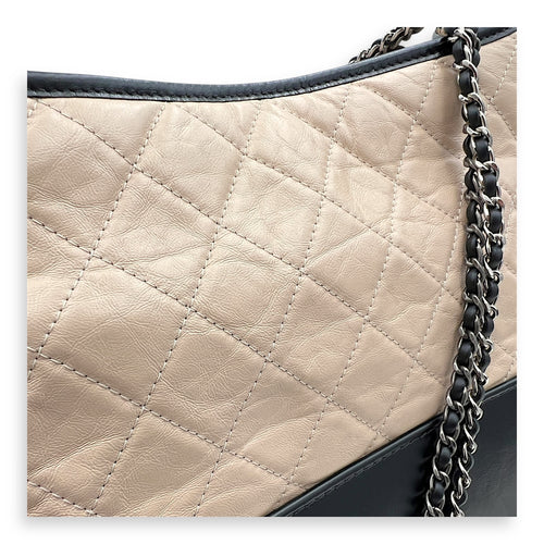 Gabrielle Shoulder Bag Beige in Calfskin, Mixed hardware