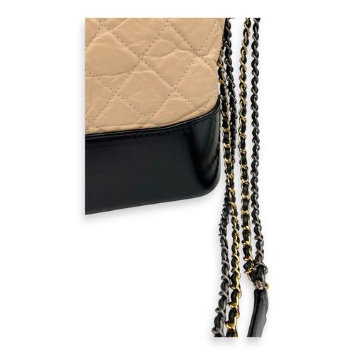 Gabrielle Shoulder Bag Beige in Calfskin, Mixed hardware