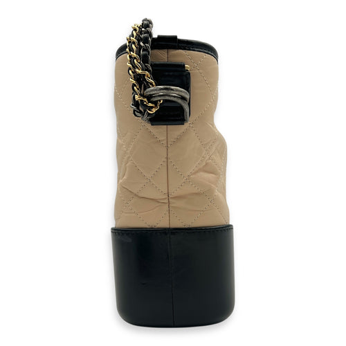 Gabrielle Shoulder Bag Beige in Calfskin, Mixed hardware