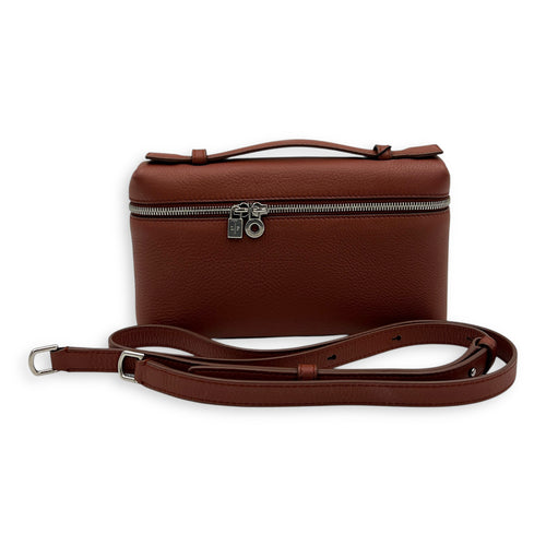 L19 Top Handle Bag Brown in Calfskin, Silver hardware