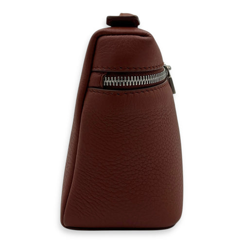 L19 Top Handle Bag Brown in Calfskin, Silver hardware