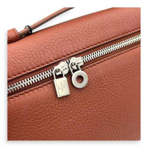 L19 Top Handle Bag Brown in Calfskin, Silver hardware