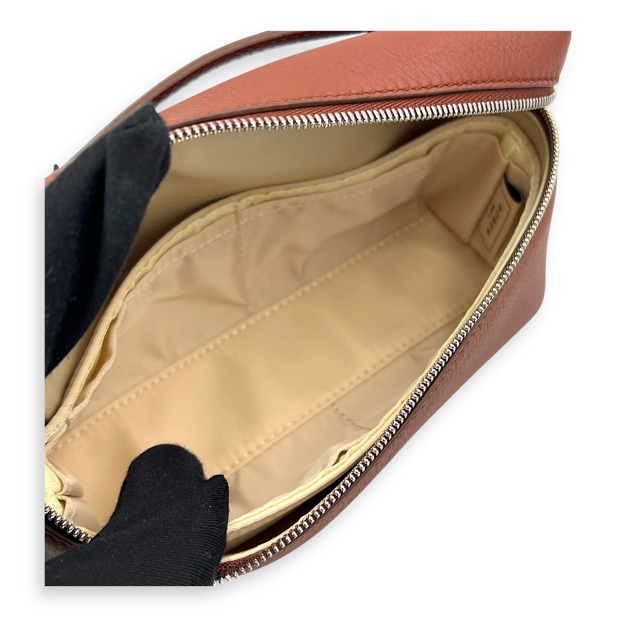 L19 Top Handle Bag Brown in Calfskin, Silver hardware