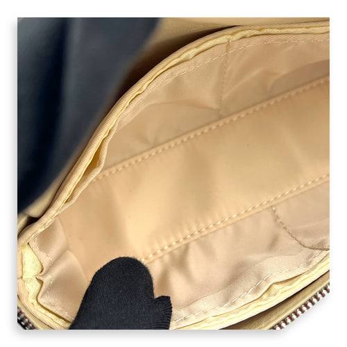 L19 Top Handle Bag Brown in Calfskin, Silver hardware