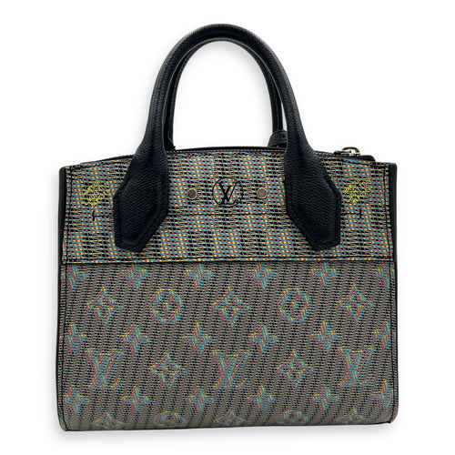 Steamer Top Handle Bag Multi-colour in Calfskin, Silver hardware