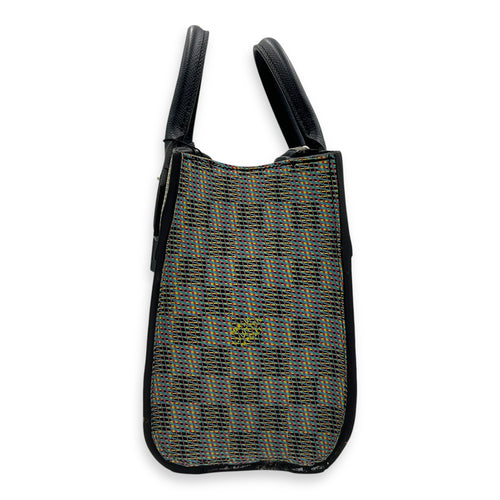 Steamer Top Handle Bag Multi-colour in Calfskin, Silver hardware