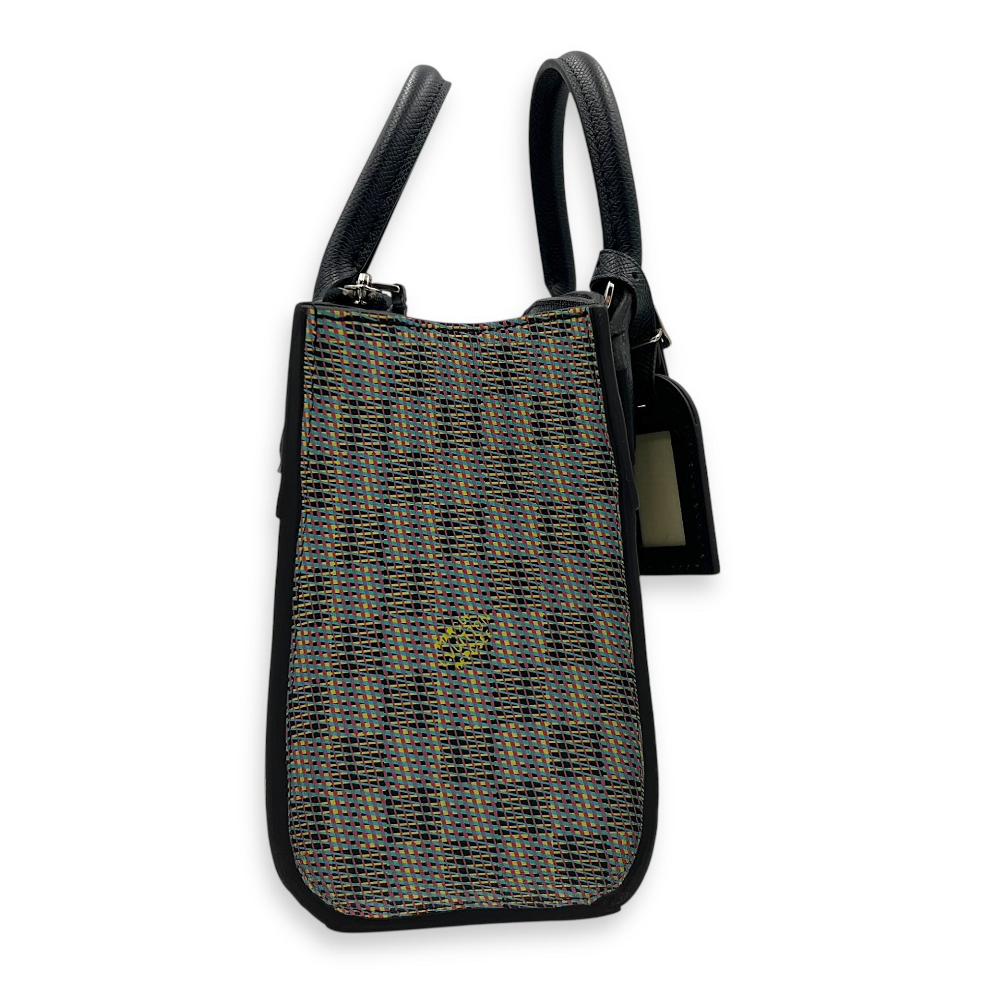 Steamer Top Handle Bag Multi-colour in Calfskin, Silver hardware