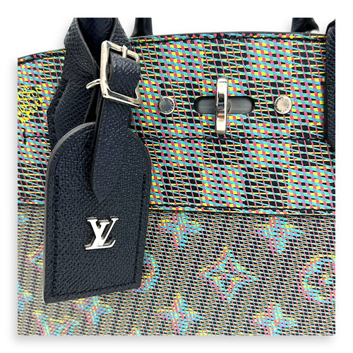 Steamer Top Handle Bag Multi-colour in Calfskin, Silver hardware