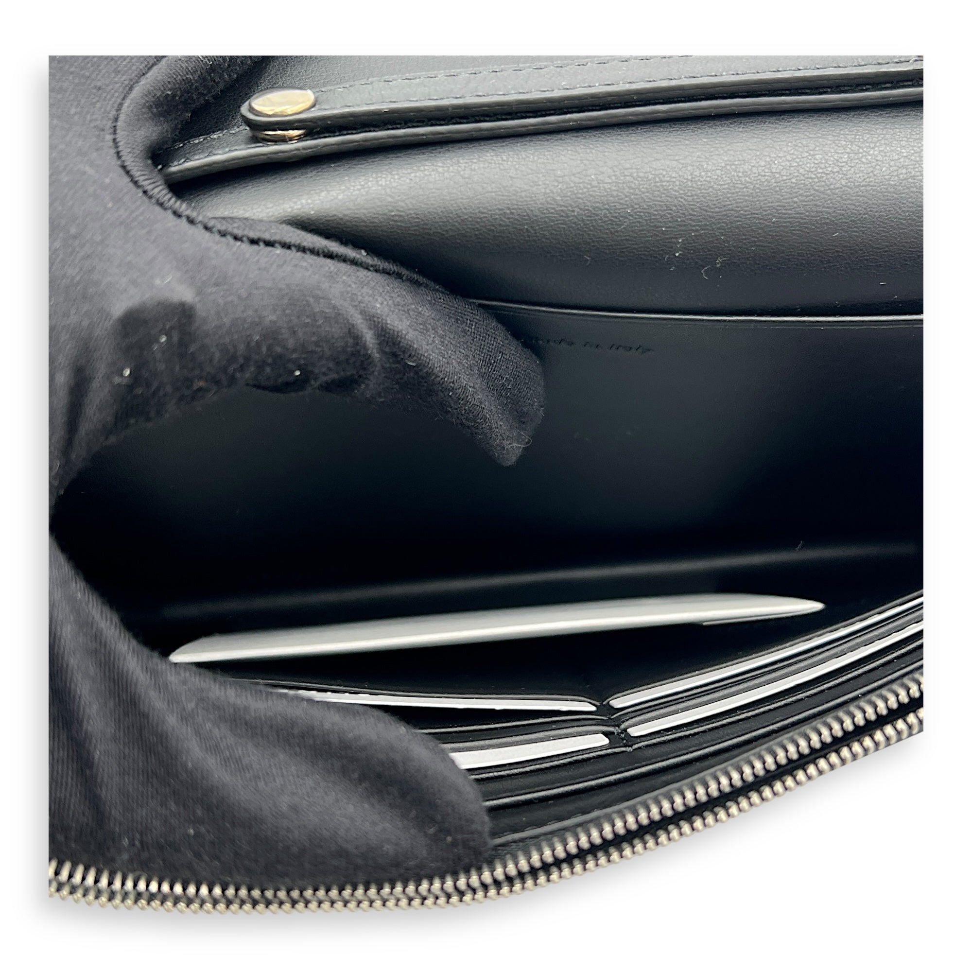 Frame Crossbody Bag Black in Calfskin, Silver hardware