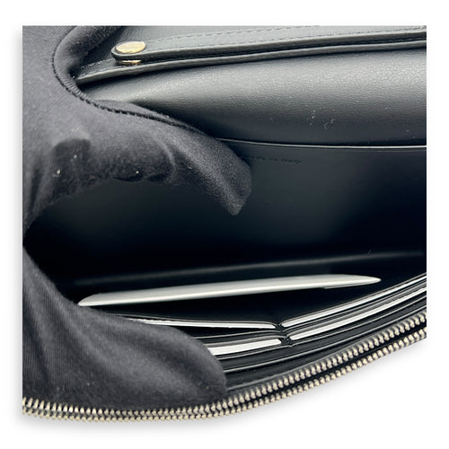 Frame Crossbody Bag Black in Calfskin, Silver hardware