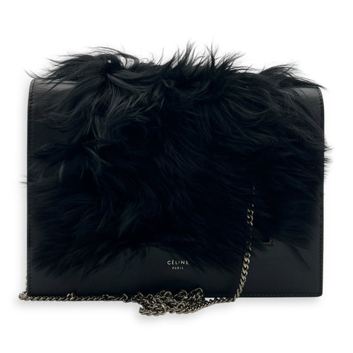 Frame Crossbody Bag Black in Calfskin, Silver hardware