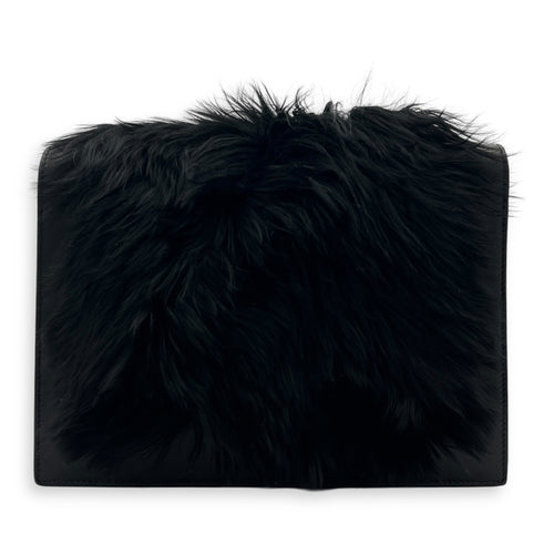 Frame Crossbody Bag Black in Calfskin, Silver hardware