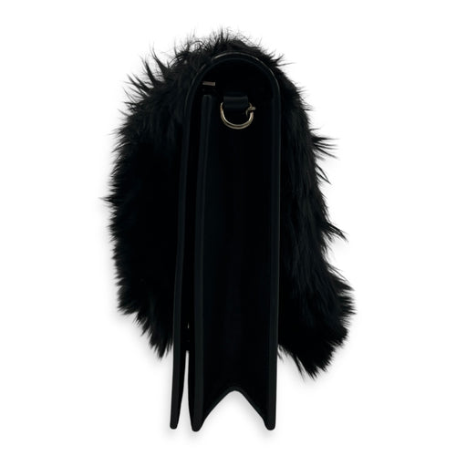 Frame Crossbody Bag Black in Calfskin, Silver hardware