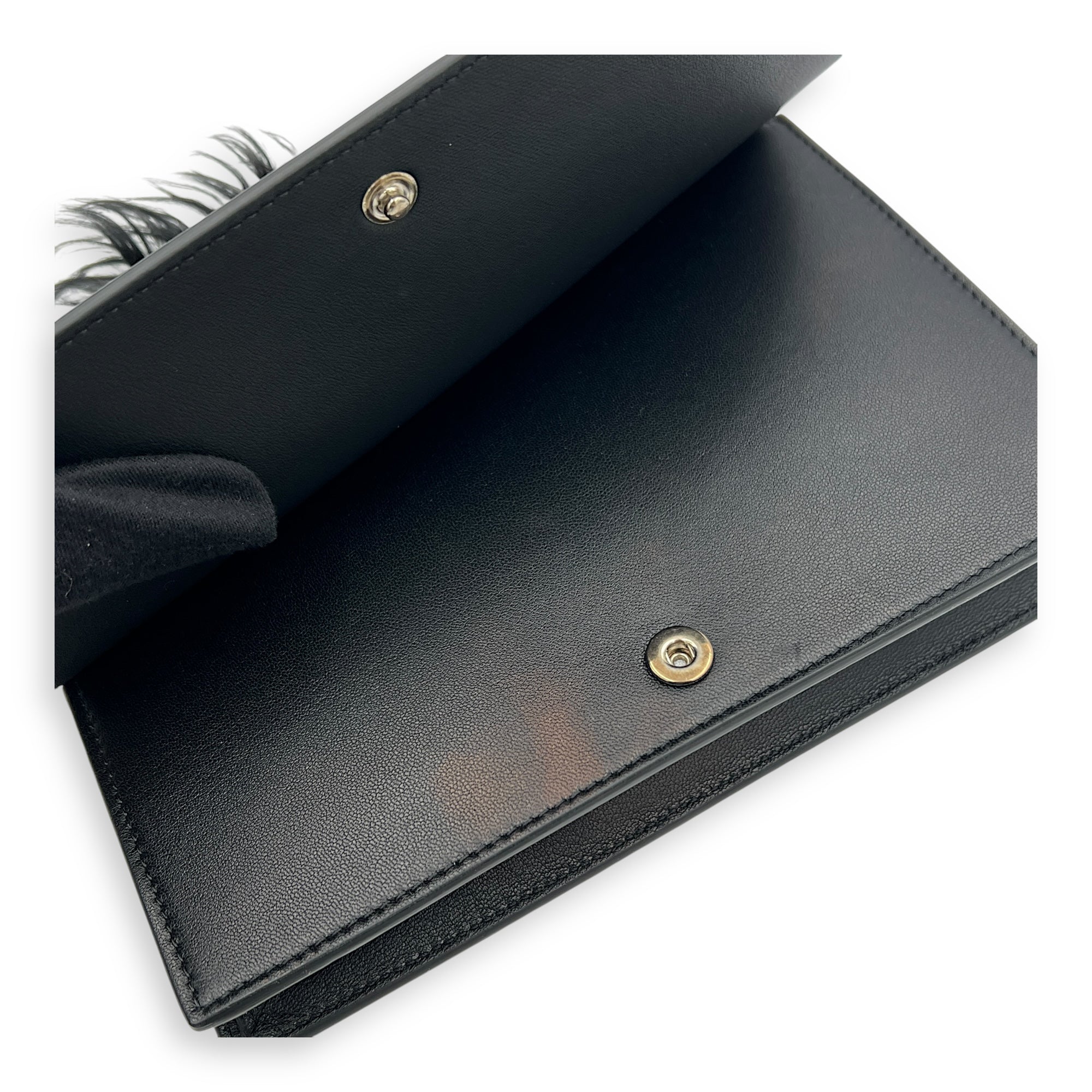 Frame Crossbody Bag Black in Calfskin, Silver hardware