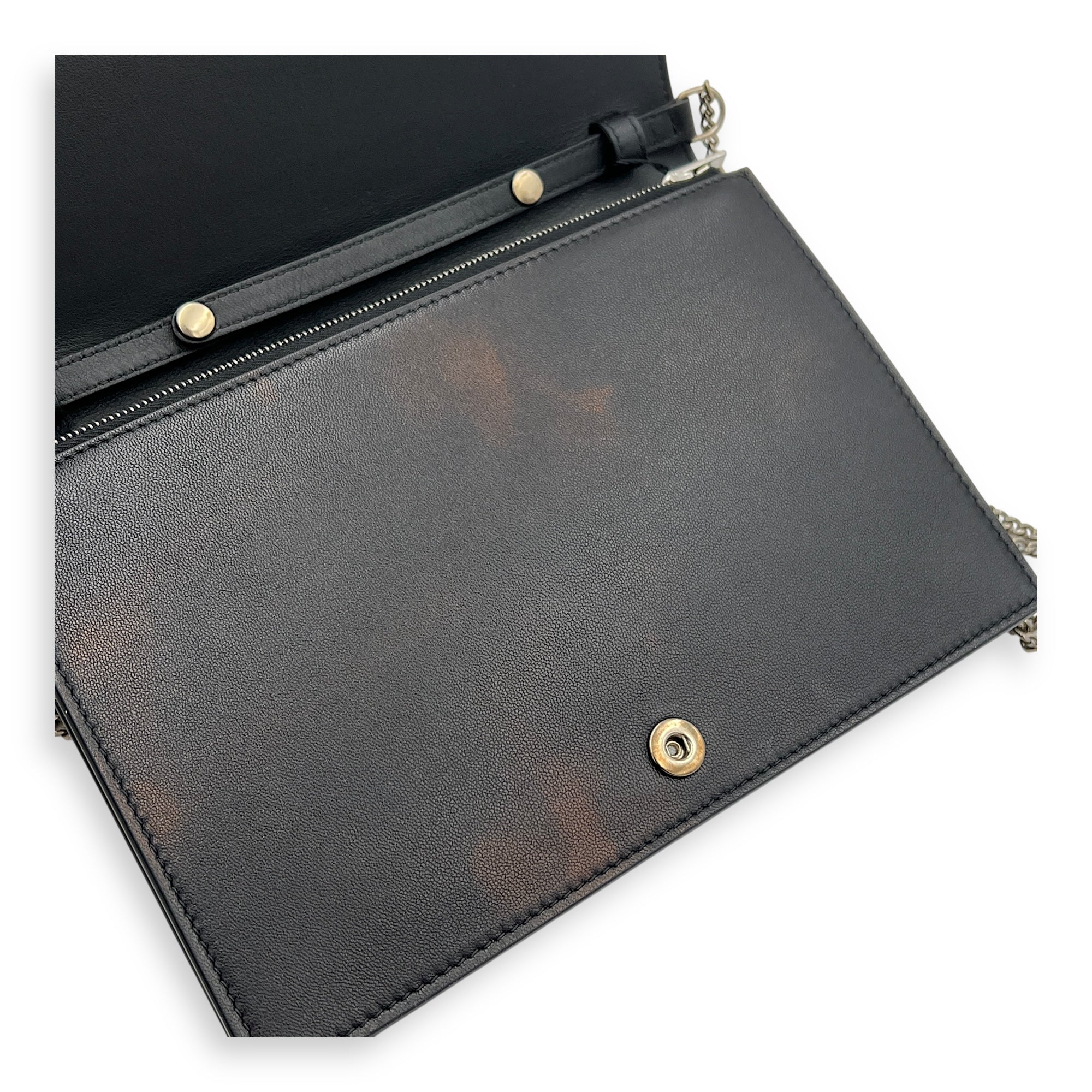 Frame Crossbody Bag Black in Calfskin, Silver hardware