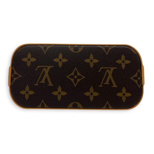 Candy Factory Alma Nano Brown Top Handle Bag in Monogram Coated Canvas, Gold hardware