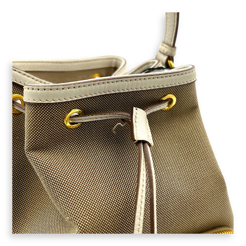 Logo Bucket Bag Beige in Canvas, Gold hardware