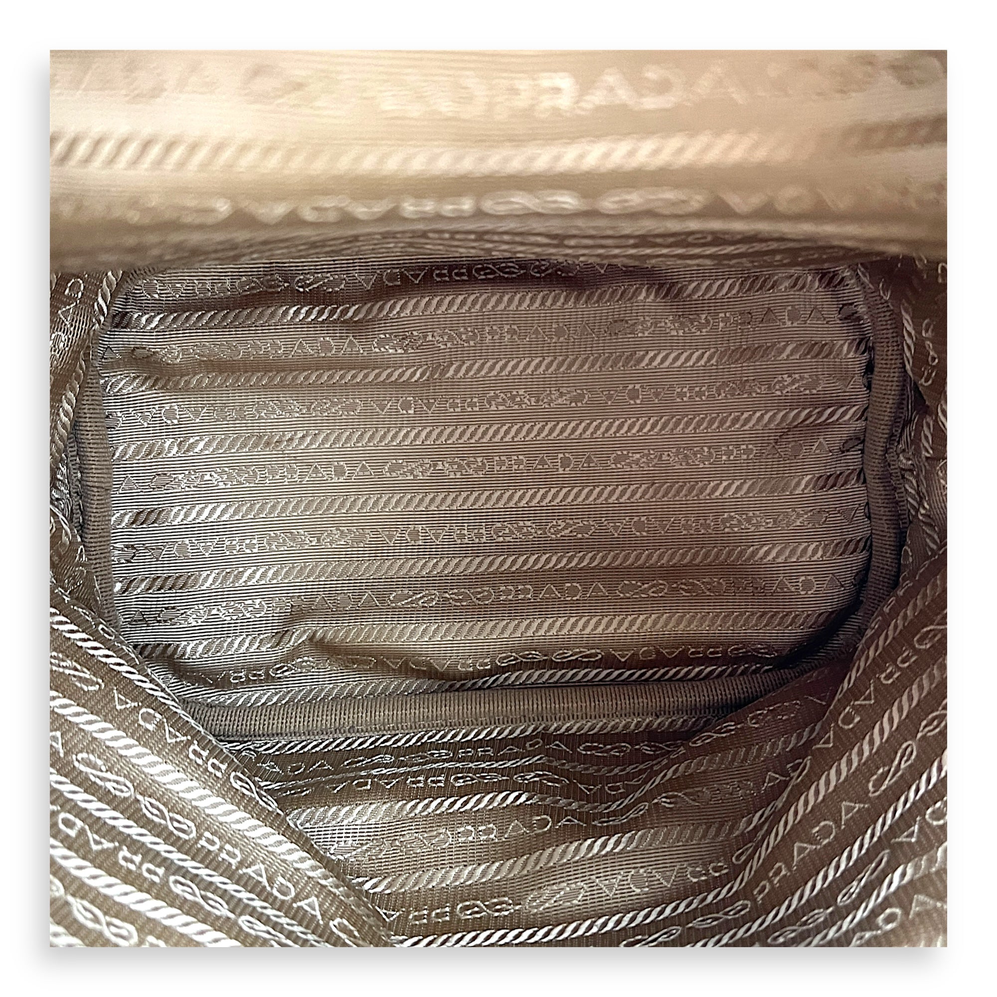 Logo Bucket Bag Beige in Canvas, Gold hardware