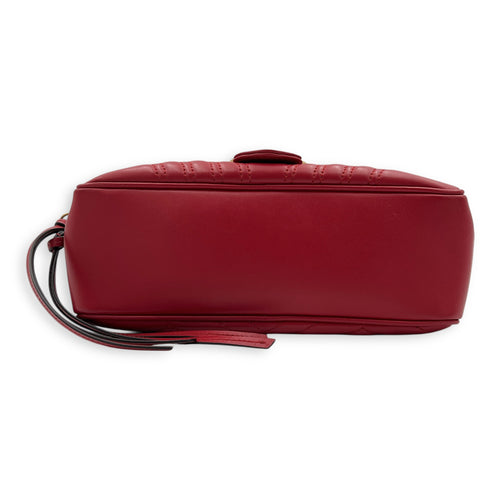 GG Marmont Top Handle Bag Red in Calfskin, Gold hardware