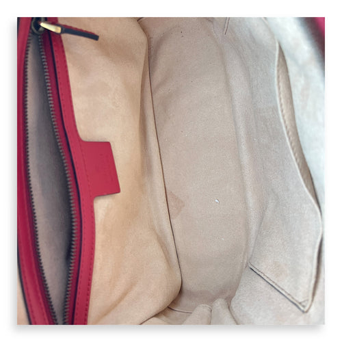 GG Marmont Top Handle Bag Red in Calfskin, Gold hardware