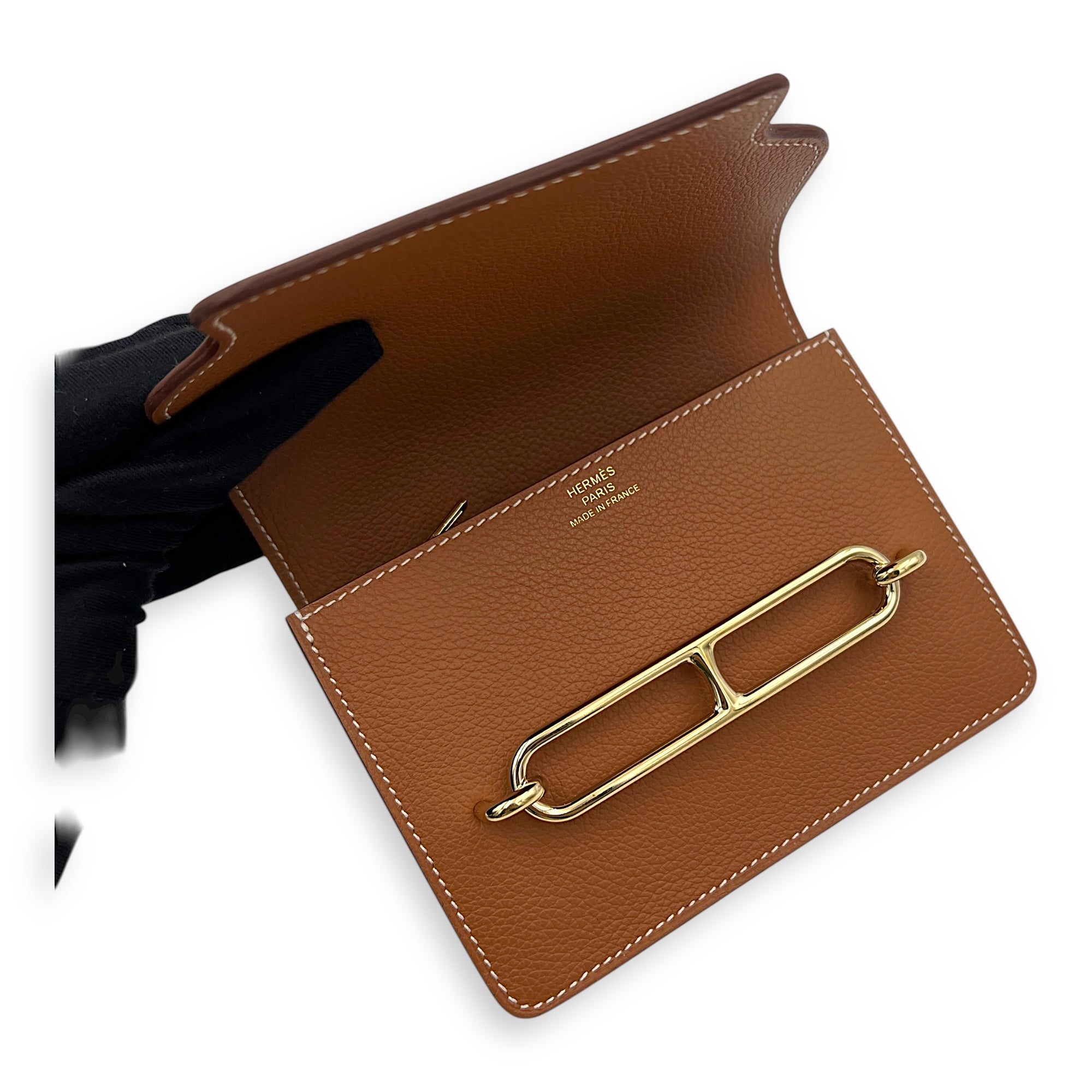 Roulis Slim Gold in Evercolor, Gold hardware