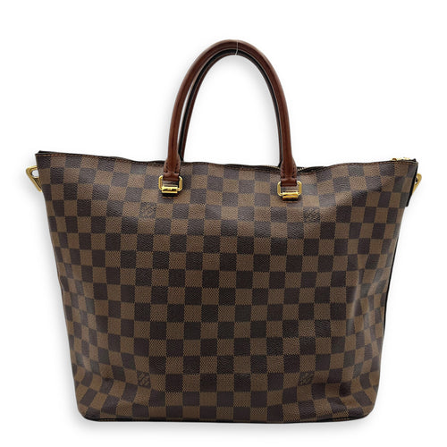 Belmont Top Handle Bag Brown in Coated Canvas, Gold hardware