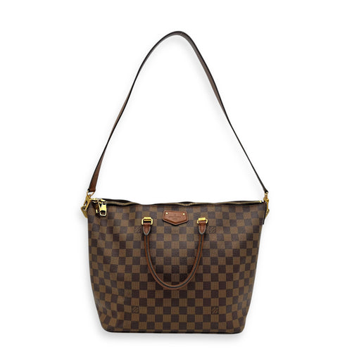 Belmont Top Handle Bag Brown in Coated Canvas, Gold hardware
