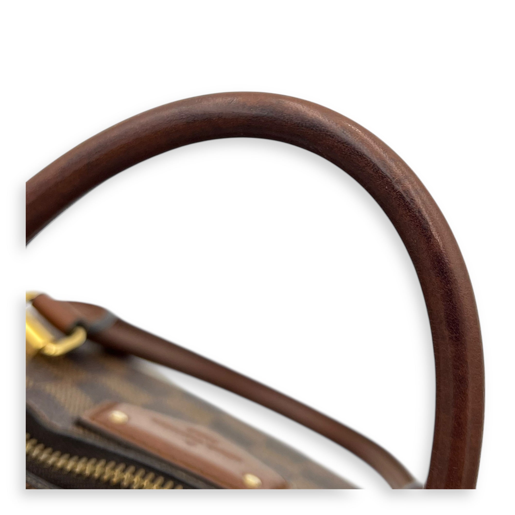 Belmont Top Handle Bag Brown in Coated Canvas, Gold hardware
