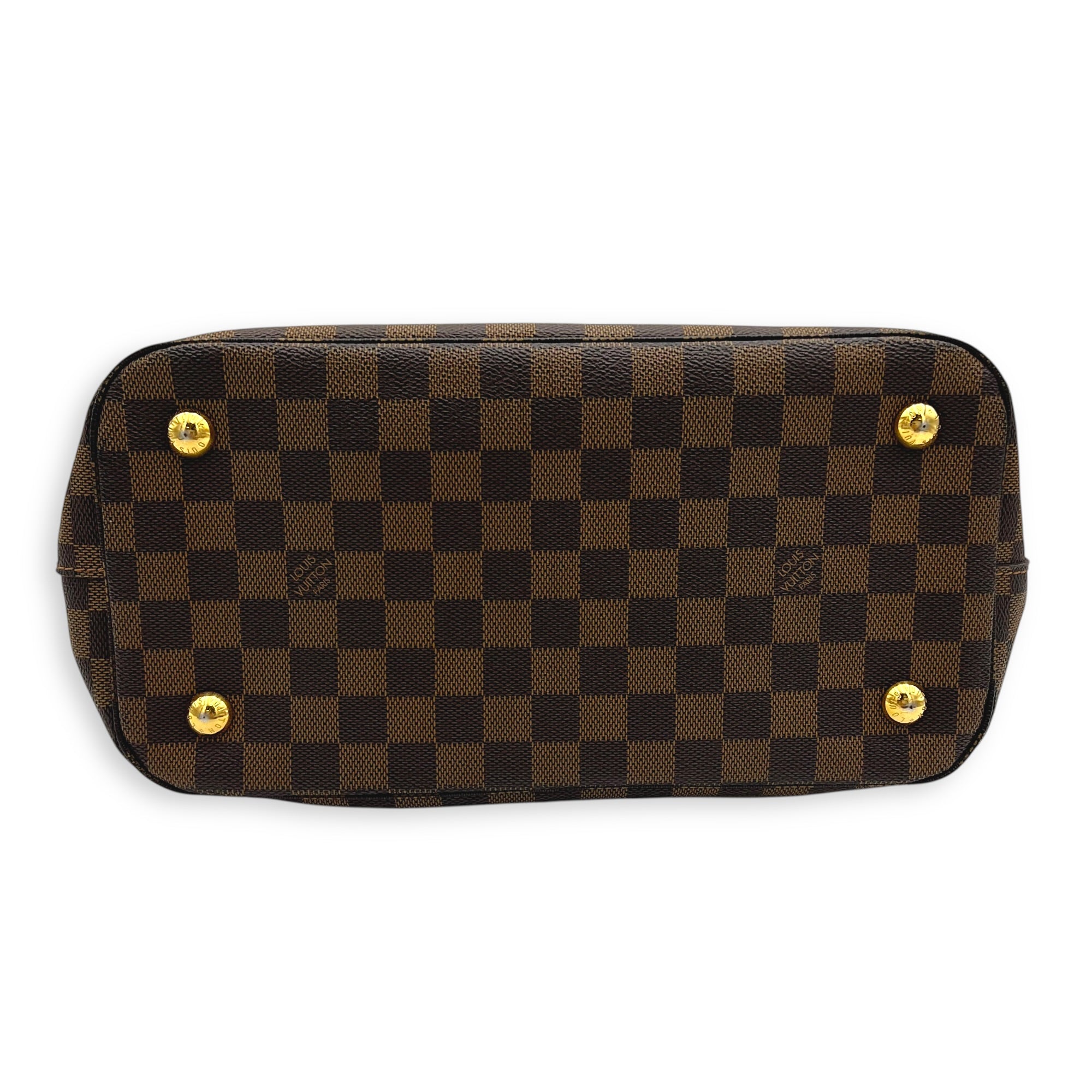 Belmont Top Handle Bag Brown in Coated Canvas, Gold hardware