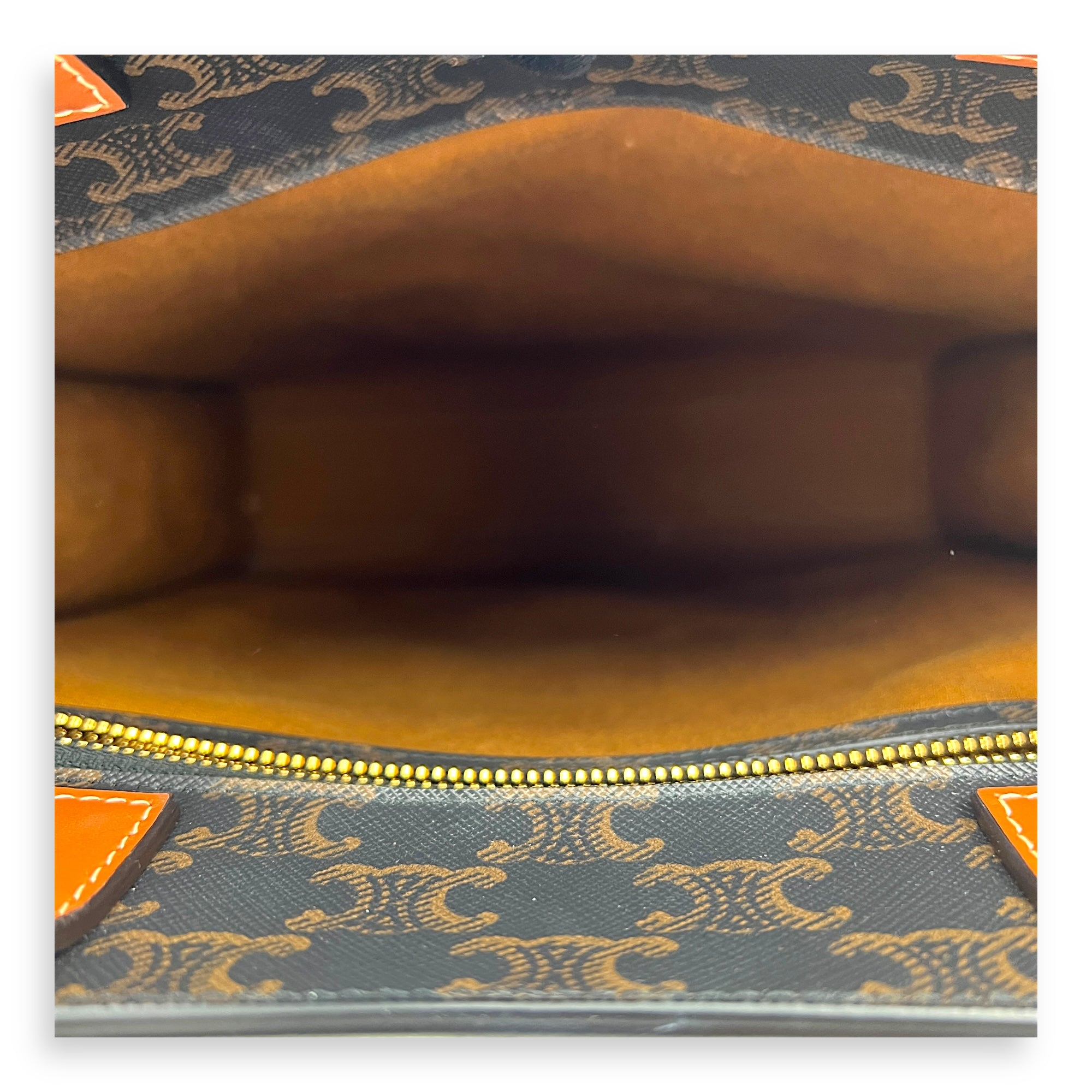 Cabas Top Handle Bag Brown in Canvas, Gold hardware