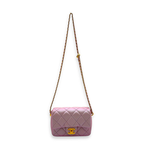 21K My Perfect Shoulder Bag Mini Iridescent Purple Pink in Caviar Leather, Gold hardware