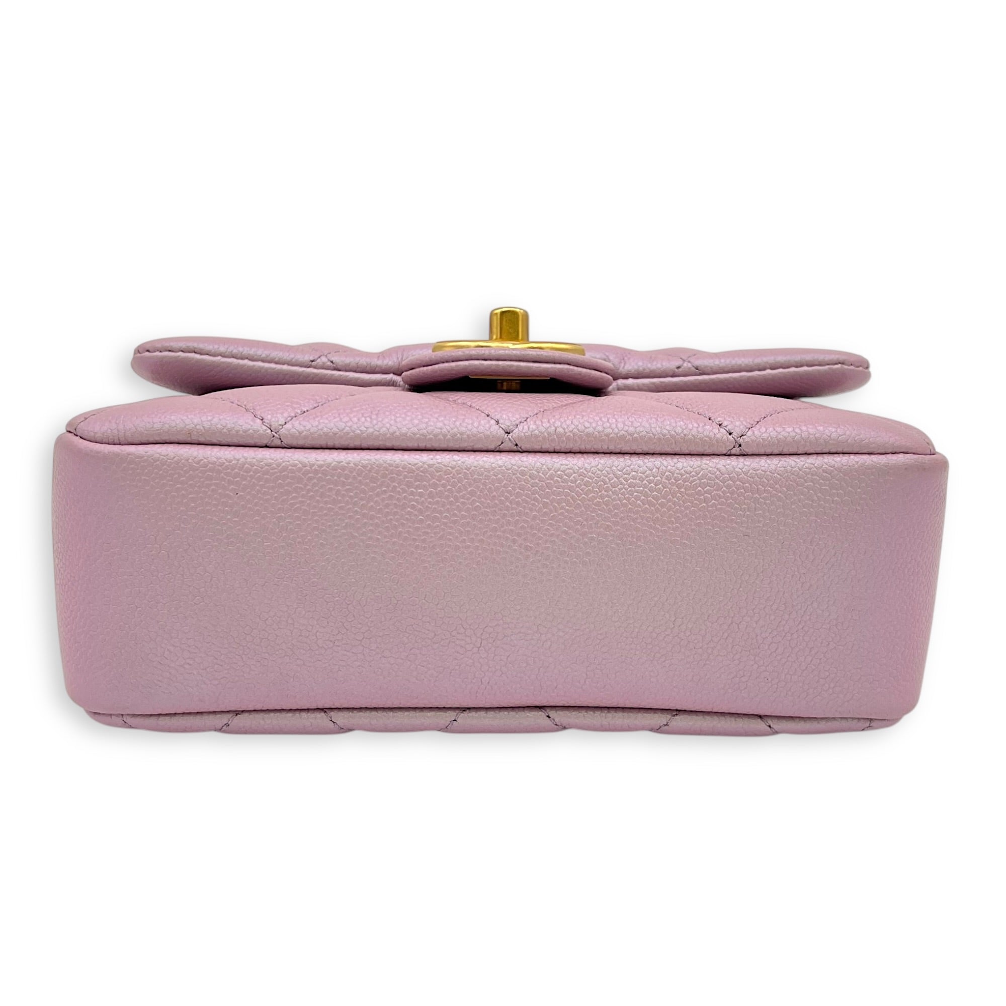 21K My Perfect Shoulder Bag Mini Iridescent Purple Pink in Caviar Leather, Gold hardware