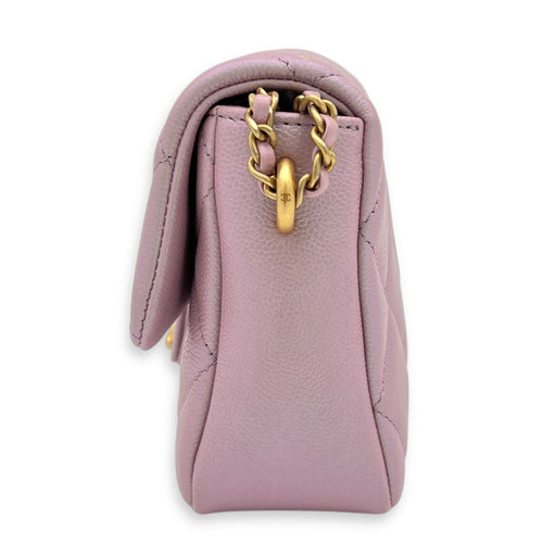 21K My Perfect Shoulder Bag Mini Iridescent Purple Pink in Caviar Leather, Gold hardware